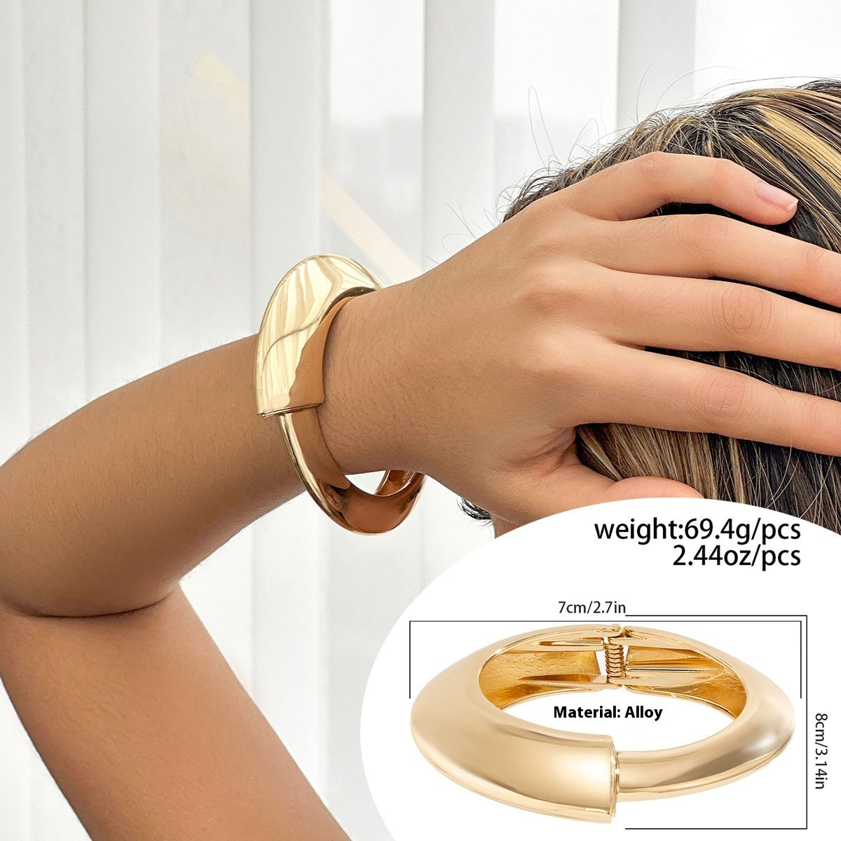 Metal Glossy Water Droplet Hugging Bracelet For Fashionable