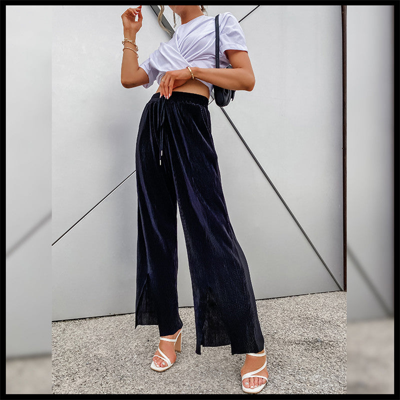 Slit Street Breathable Wide-leg Pants Trend