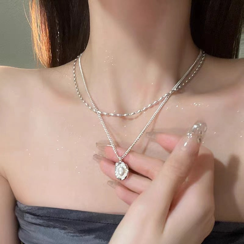 Women's Bow Tassel Pearl Necklace
