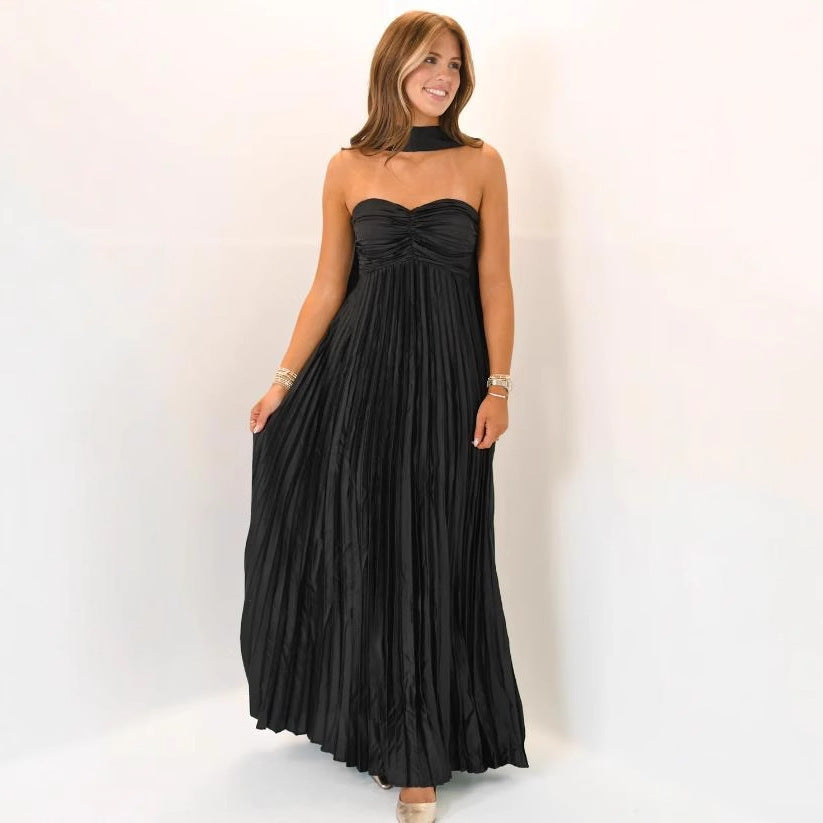 Women's Party Silk-like Pleated Simple Dress