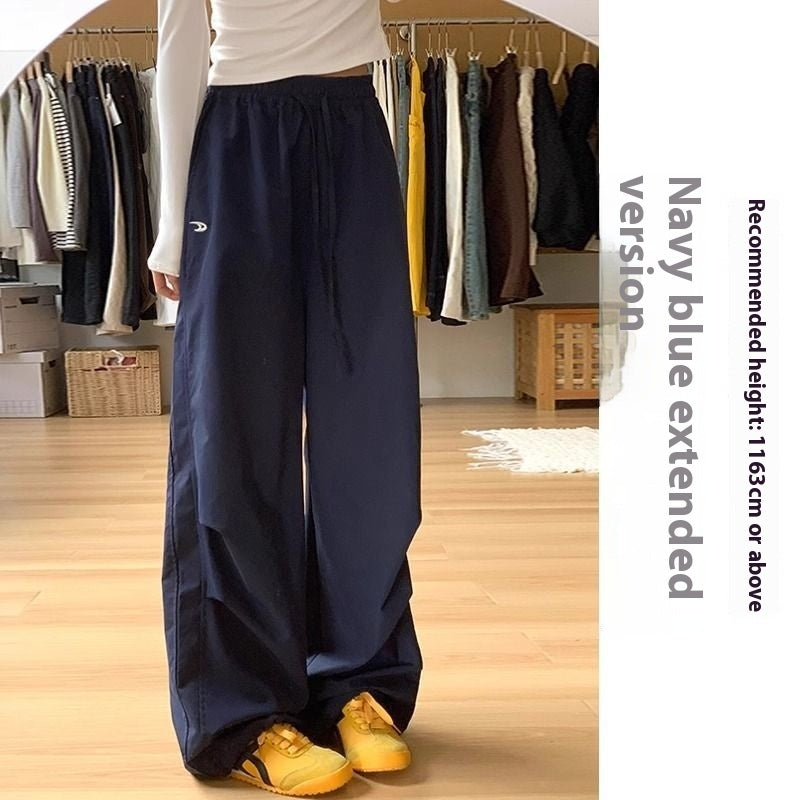 Loose Straight Casual Quick-drying Sports Pants Embroidered Wide-leg Pants