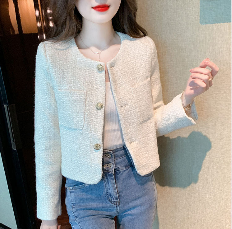 French Style Jacket Women's Coat Tweed