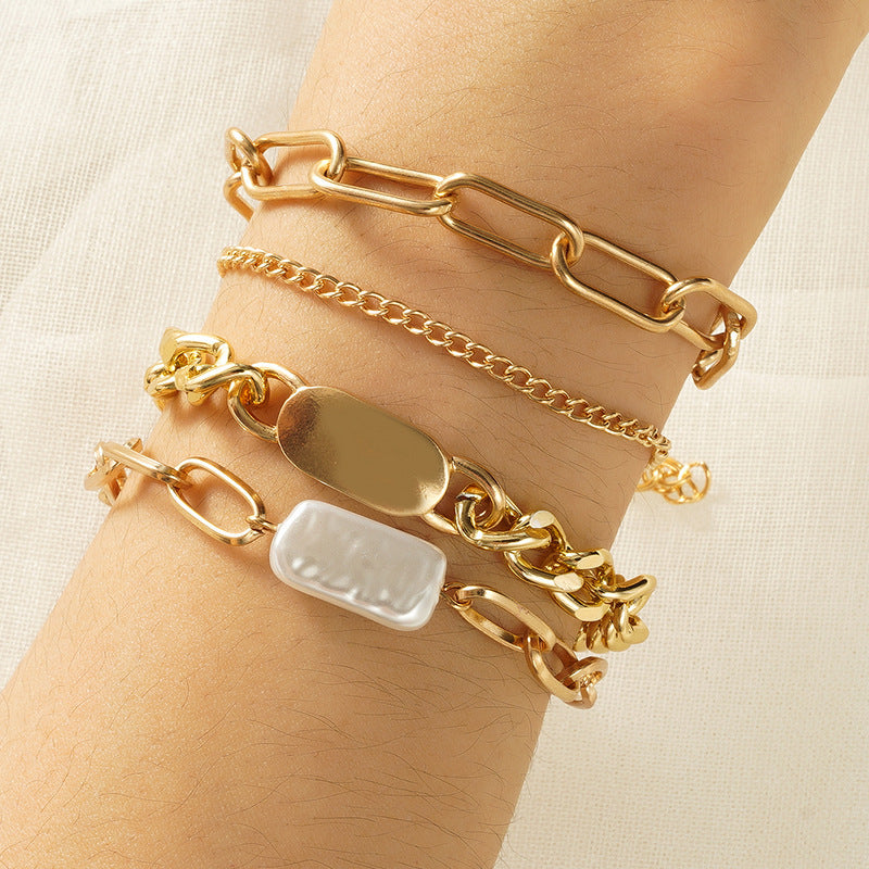 Accessories Statement Chain Glossy Letter Bracelet