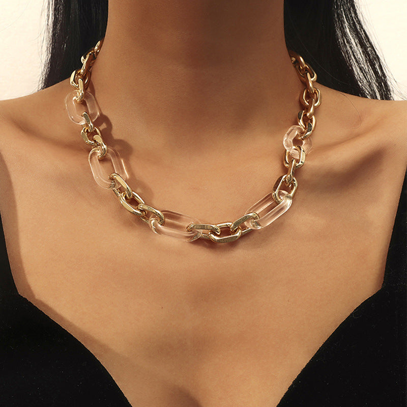 Stitched Pearl Pendant Short Necklace