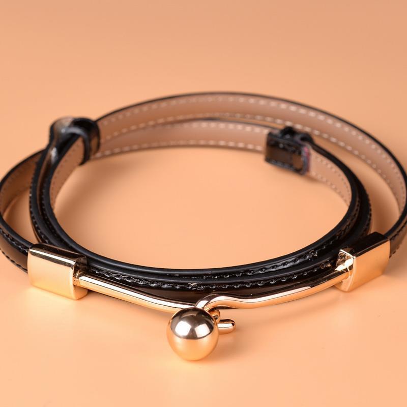 Bright Leather Fashion Korean Decorative Belt Women