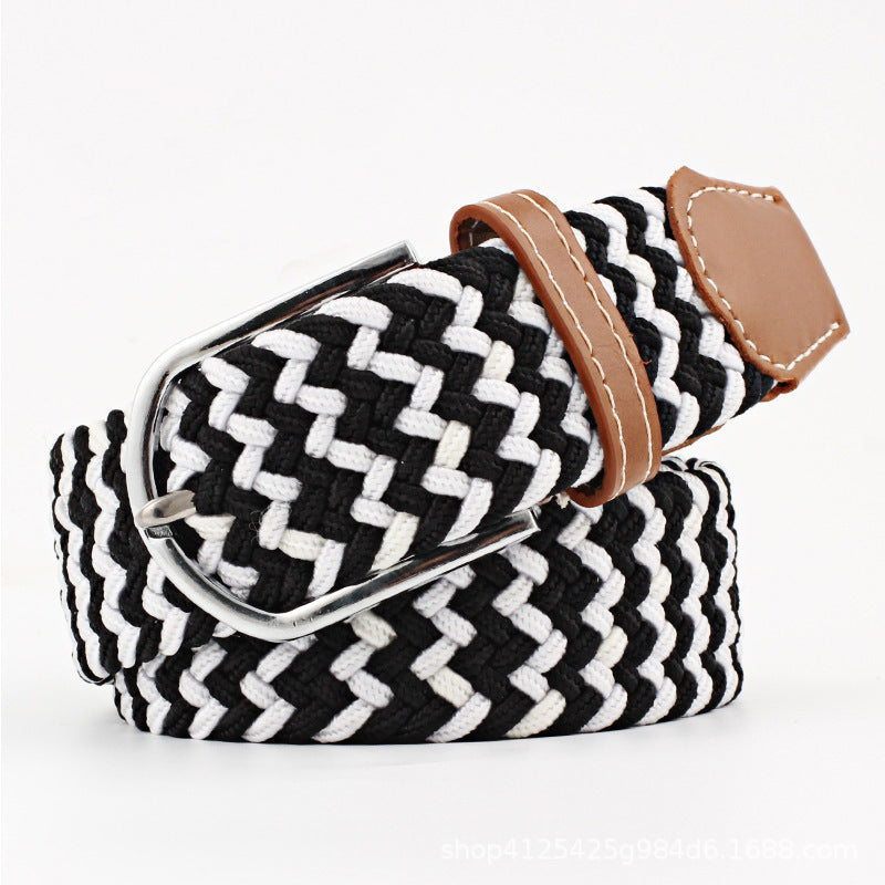 Elastic Woven Belt Corrugated All-match Casual Women's Canvas
