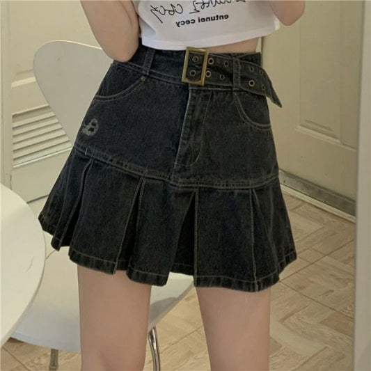 Summer Butterfly Embroidery Hot Girl Denim Skirt