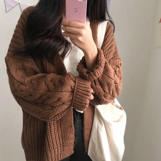 Mid-length versatile knit cardigan