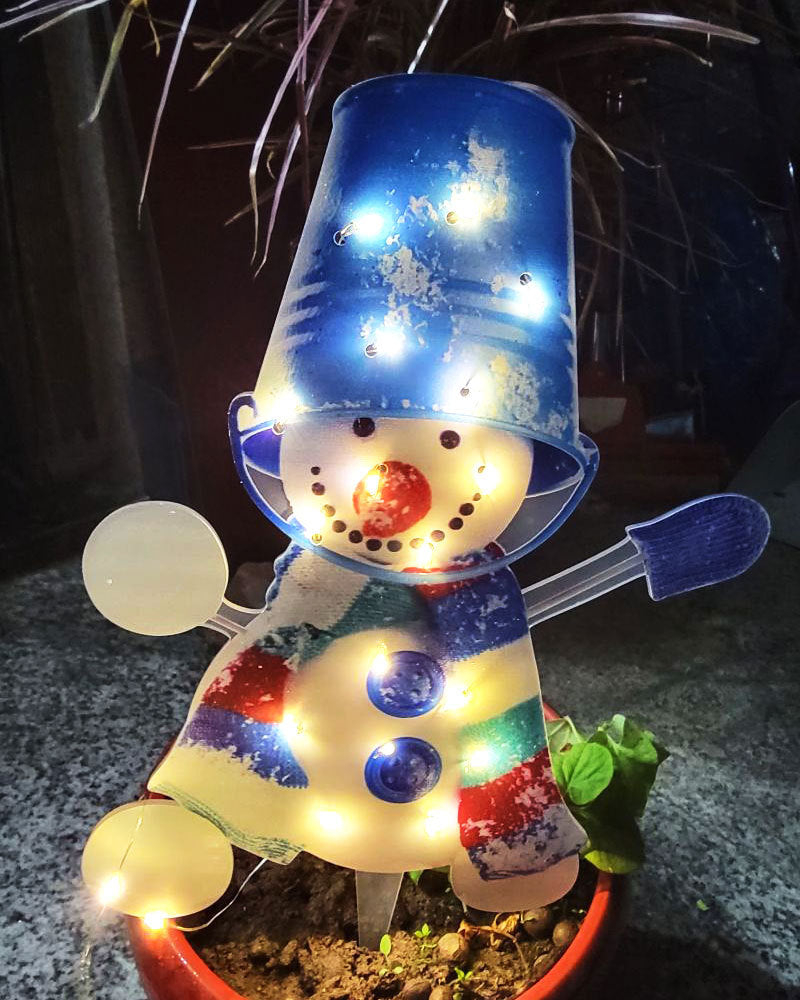 Christmas Scene Decoration With LED Lights Christmas Snowman Ornaments