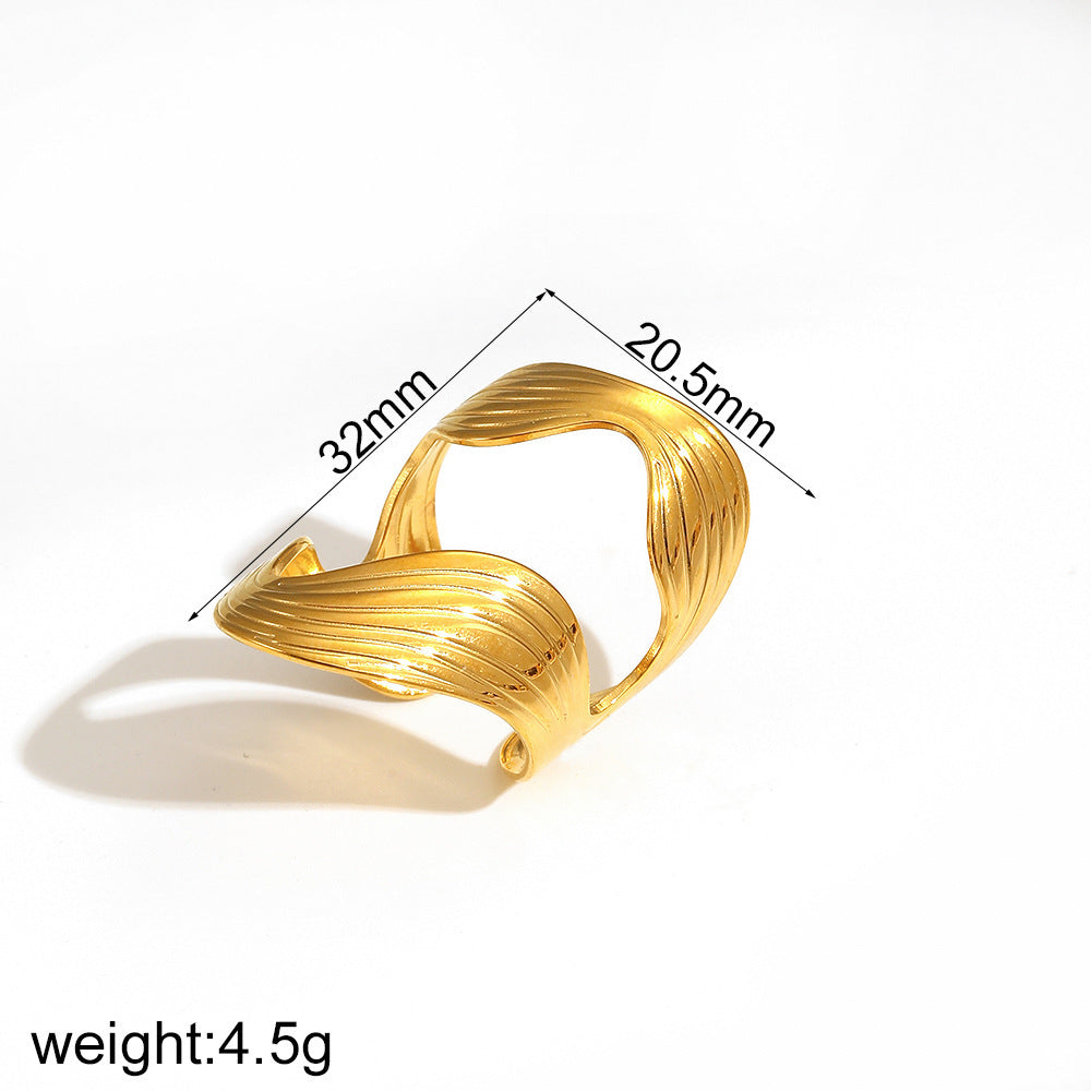 Geometric Ring Line Titanium Steel Ring For Women
