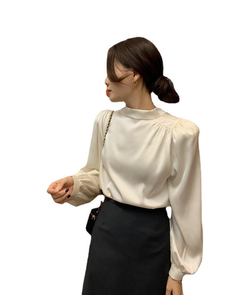 Bubble Sleeve Lace-up Blouse Top Woman