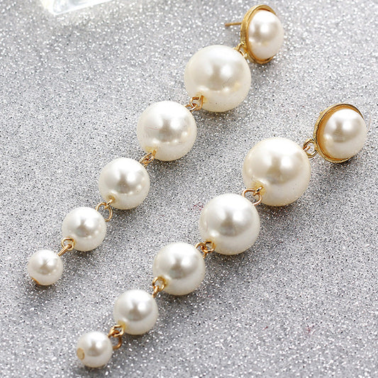 Pearl Long All-Match Trendy Earrings Fashion Accessories Women
