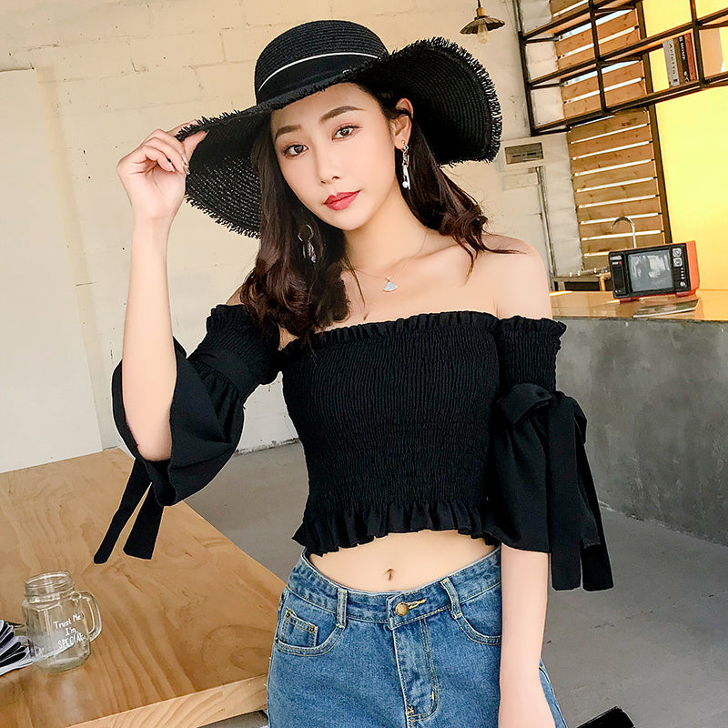 Off shoulder short sleeve