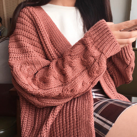 Mid-length versatile knit cardigan
