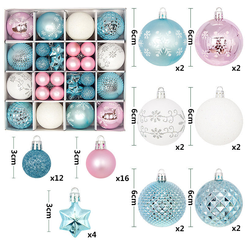 44PCS Painted Shaped Paper Box Electroplating Ball Pendant
