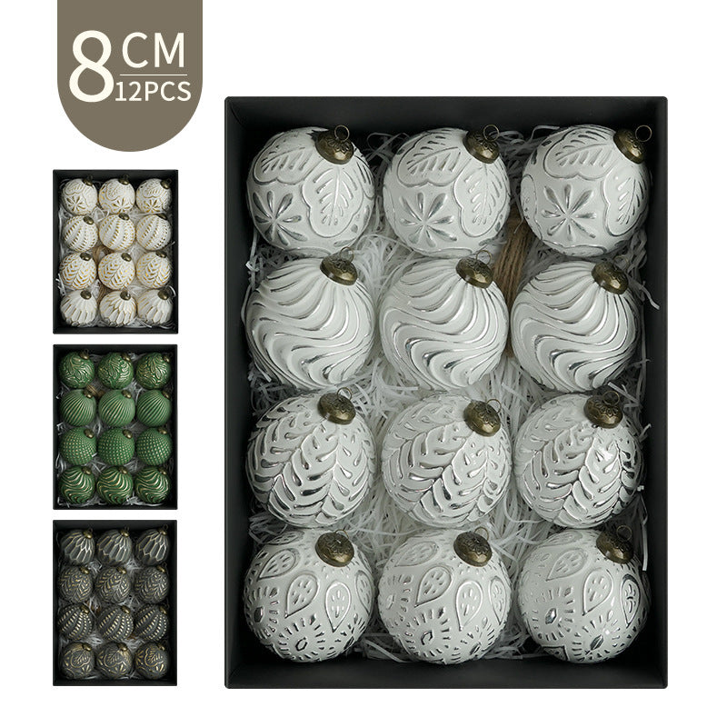 8cm Ancient Christmas Ball Decorative Ornaments