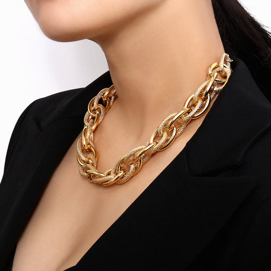 Retro Wild Metal Hemp Mirror Mixed Necklace