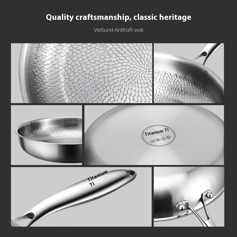 Pure Titanium Frying Pan Non-coated Non-stick Pan
