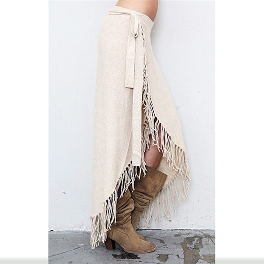 Fringed hip skirt