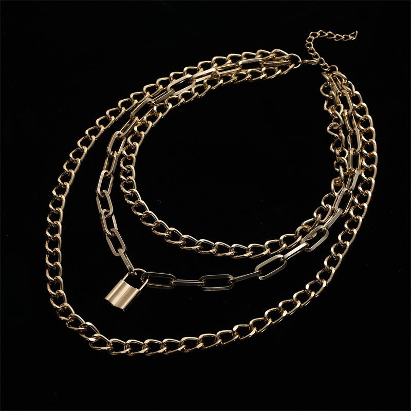 Retro Punk Hip Hop Lock Necklace