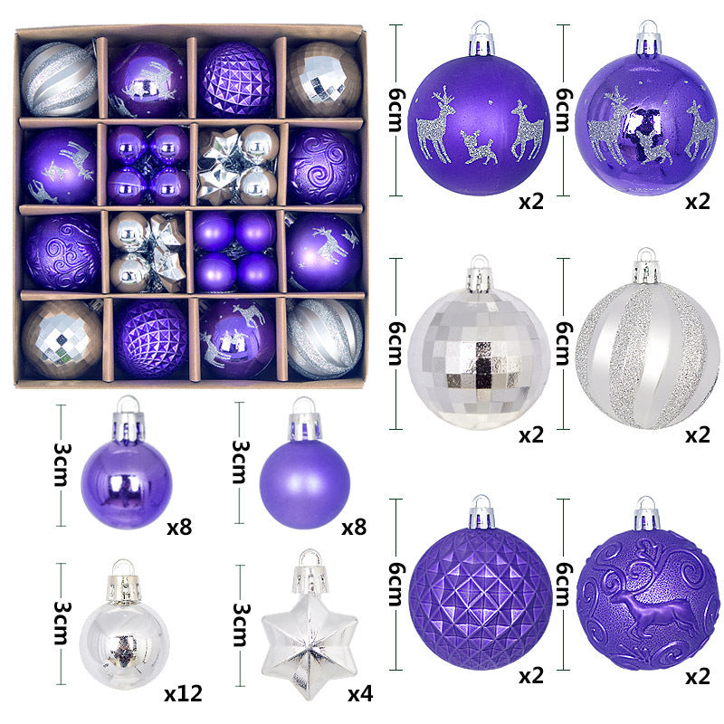 44PCS Painted Shaped Paper Box Electroplating Ball Pendant