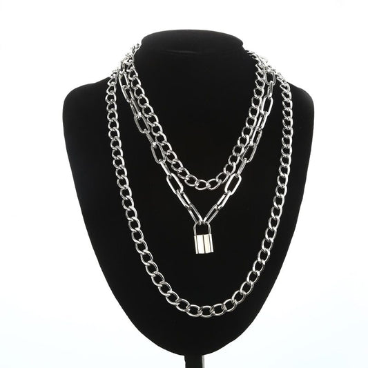 Retro Punk Hip Hop Lock Necklace