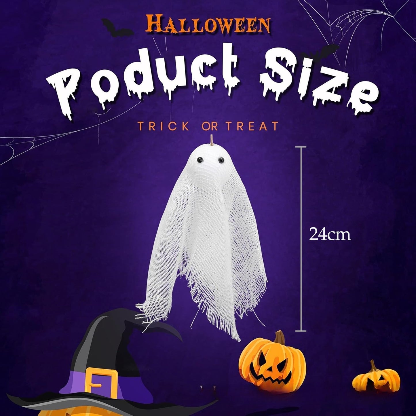 Halloween White Ghost Mesh Hanging Decoration