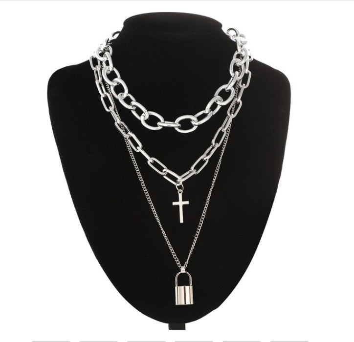 Retro Punk Hip Hop Lock Necklace