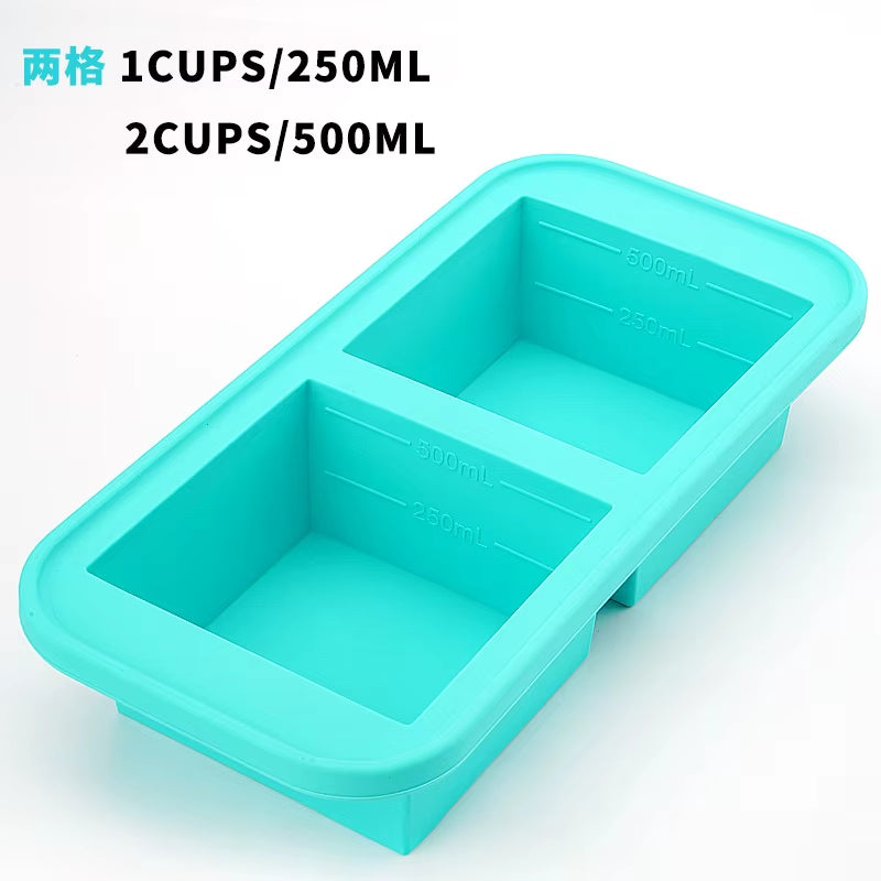2/4/6Grid Food Grade Silicone Frozen Tray Ice Makerwith Lid Large-Capacity Ice Trays Suitable for Storing Frozen Soups Sauces