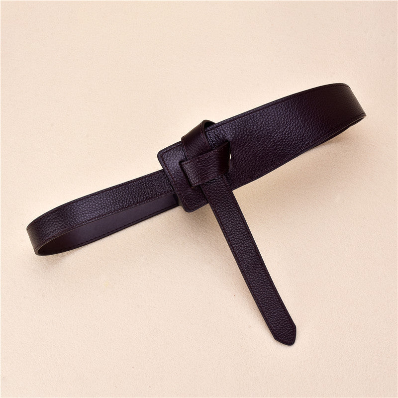 First Layer Cowhide Casual Wide Belt Leather Decoration Belt