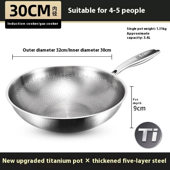 Pure Titanium Frying Pan Non-coated Non-stick Pan