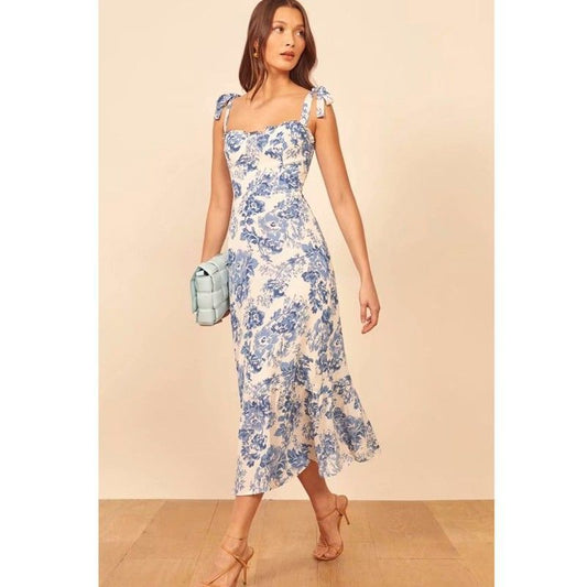 Printed hem Ruffle Dress