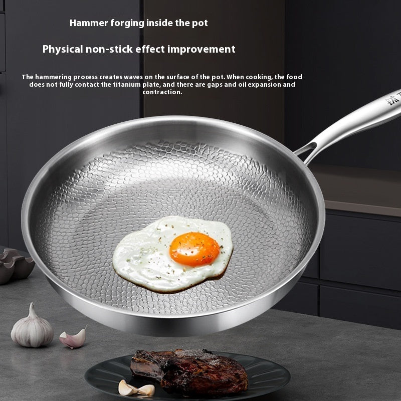 Pure Titanium Frying Pan Non-coated Non-stick Pan