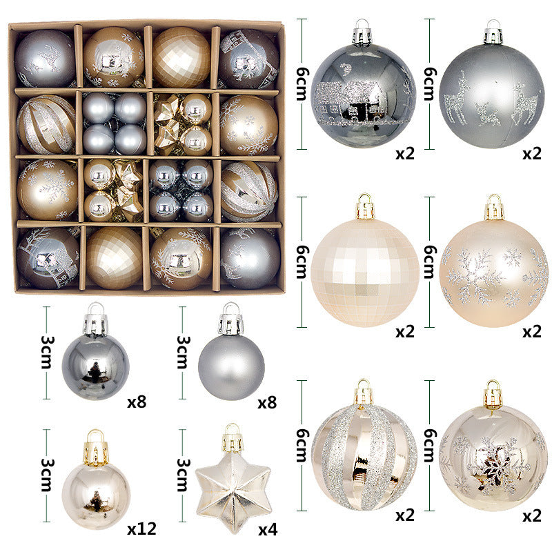 44PCS Painted Shaped Paper Box Electroplating Ball Pendant