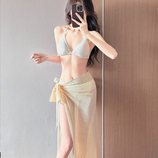 Vacation Swimwear Women's Bikini Three-piece Suit