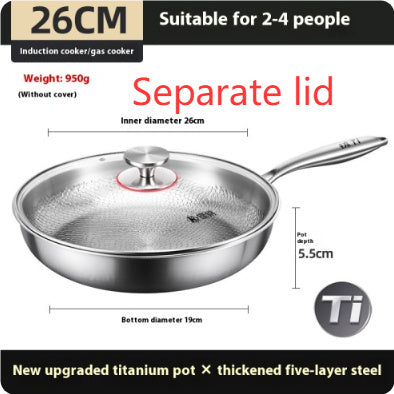 Pure Titanium Frying Pan Non-coated Non-stick Pan