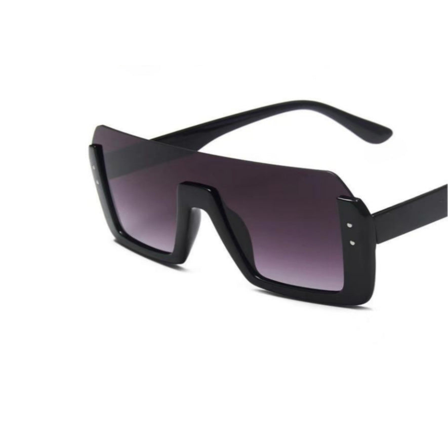 Semi-rimless Frame Fashion Multi-color One-piece Sunglasses One-piece Sunglasses