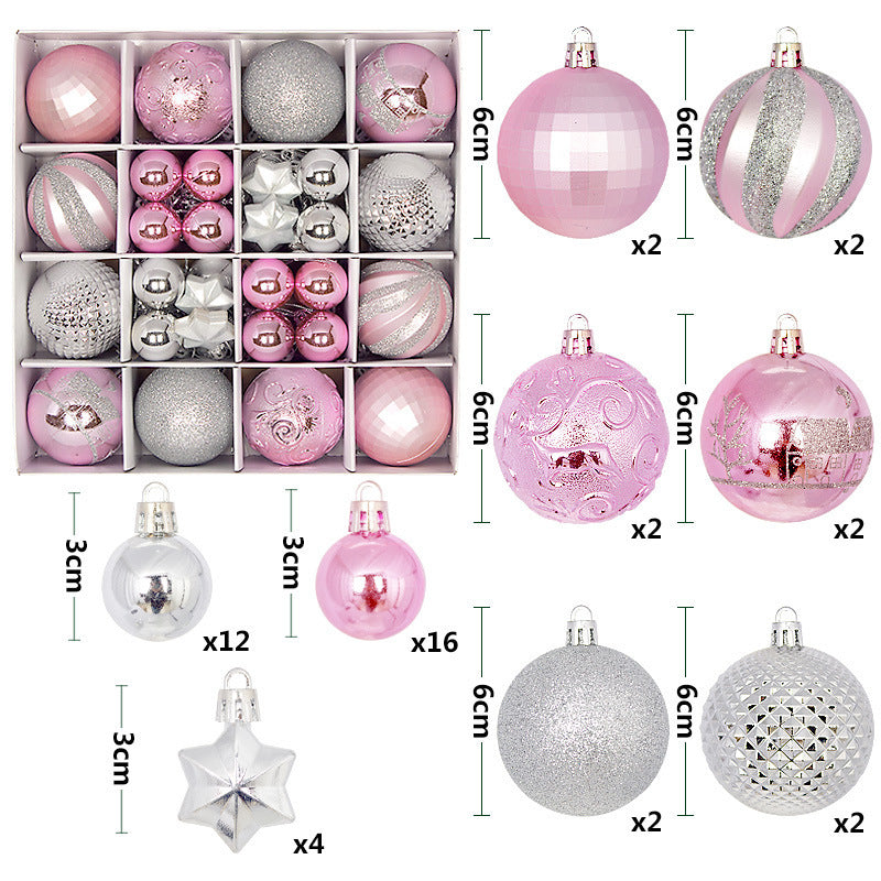 44PCS Painted Shaped Paper Box Electroplating Ball Pendant
