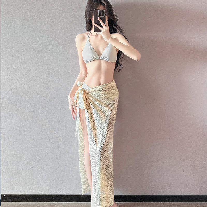 Vacation Swimwear Women's Bikini Three-piece Suit