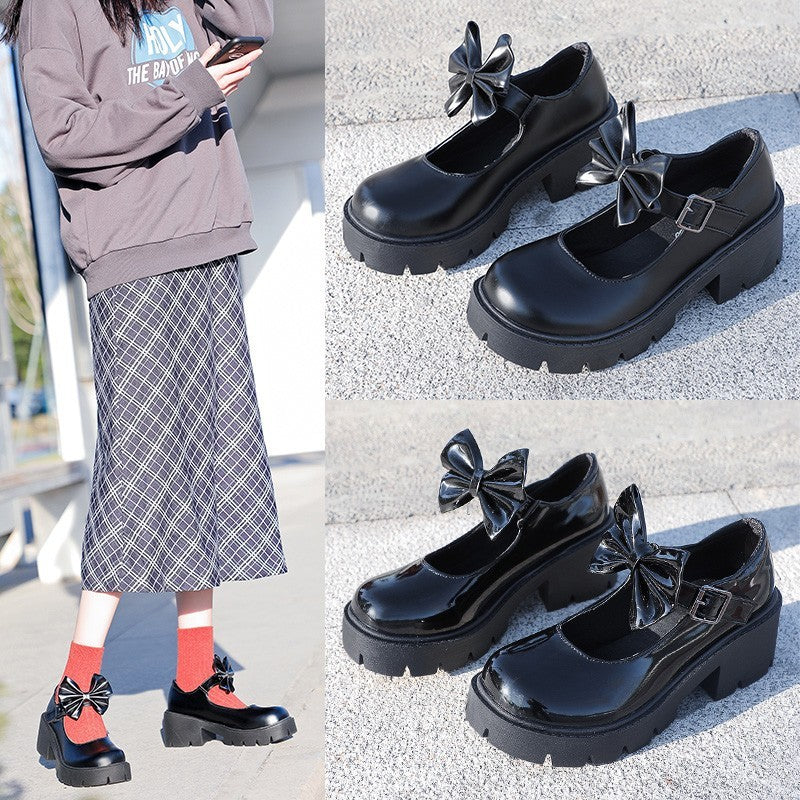Women's Thick Sole Vintage College Mary Jane Shoes