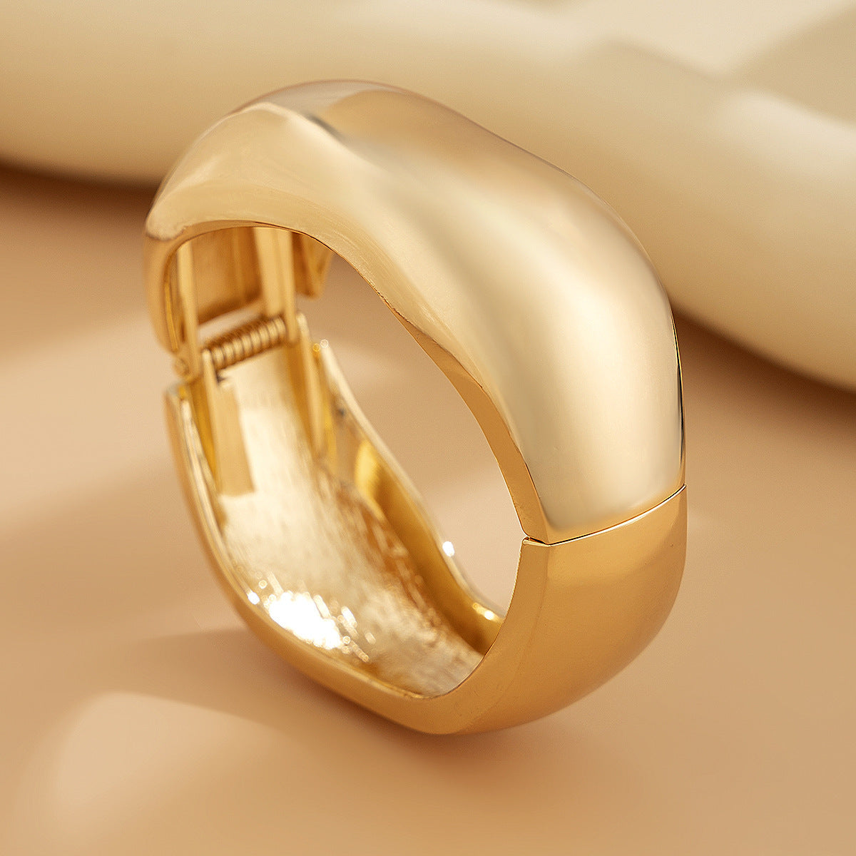 Glossy Heavy Industry Design Bracelet Geometric Personalized Wide Bracelet