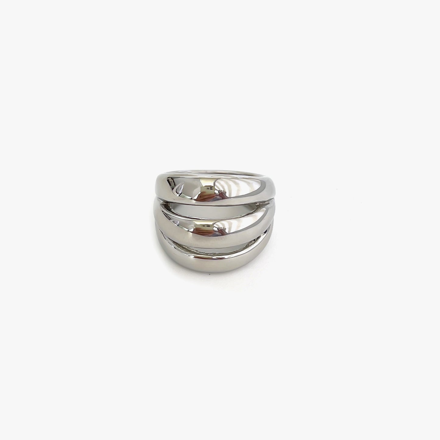 Stainless Steel Hollow Three-ring Three-color Niche Simple Women