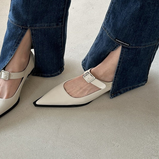 Women's Fashion Pointed Toe Classic Style Mary Jane Shoes