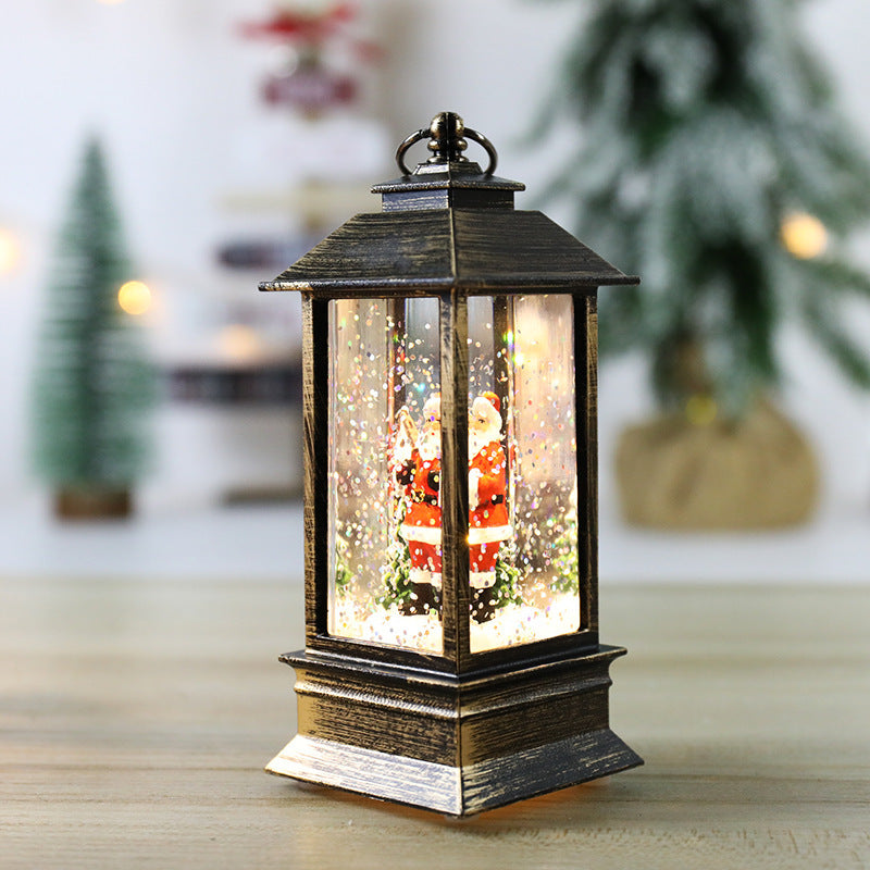 Christmas Storm Lantern Crystal Lamp Santa Claus Lights Christmas