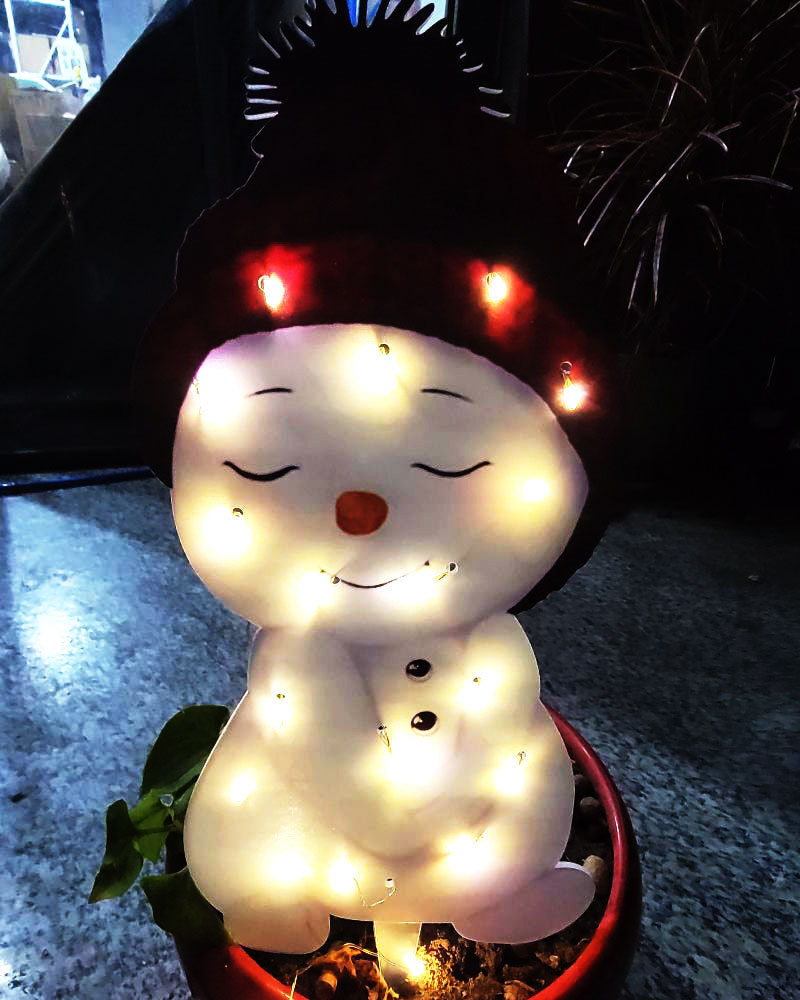 Christmas Scene Decoration With LED Lights Christmas Snowman Ornaments