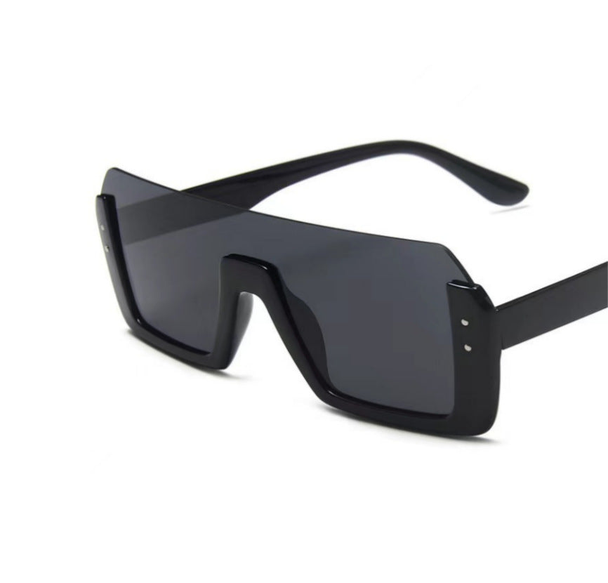 Semi-rimless Frame Fashion Multi-color One-piece Sunglasses One-piece Sunglasses