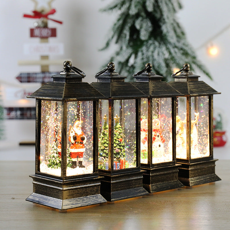 Christmas Storm Lantern Crystal Lamp Santa Claus Lights Christmas