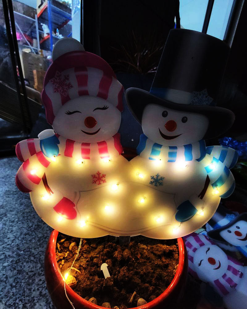 Christmas Scene Decoration With LED Lights Christmas Snowman Ornaments