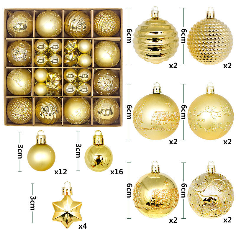 44PCS Painted Shaped Paper Box Electroplating Ball Pendant