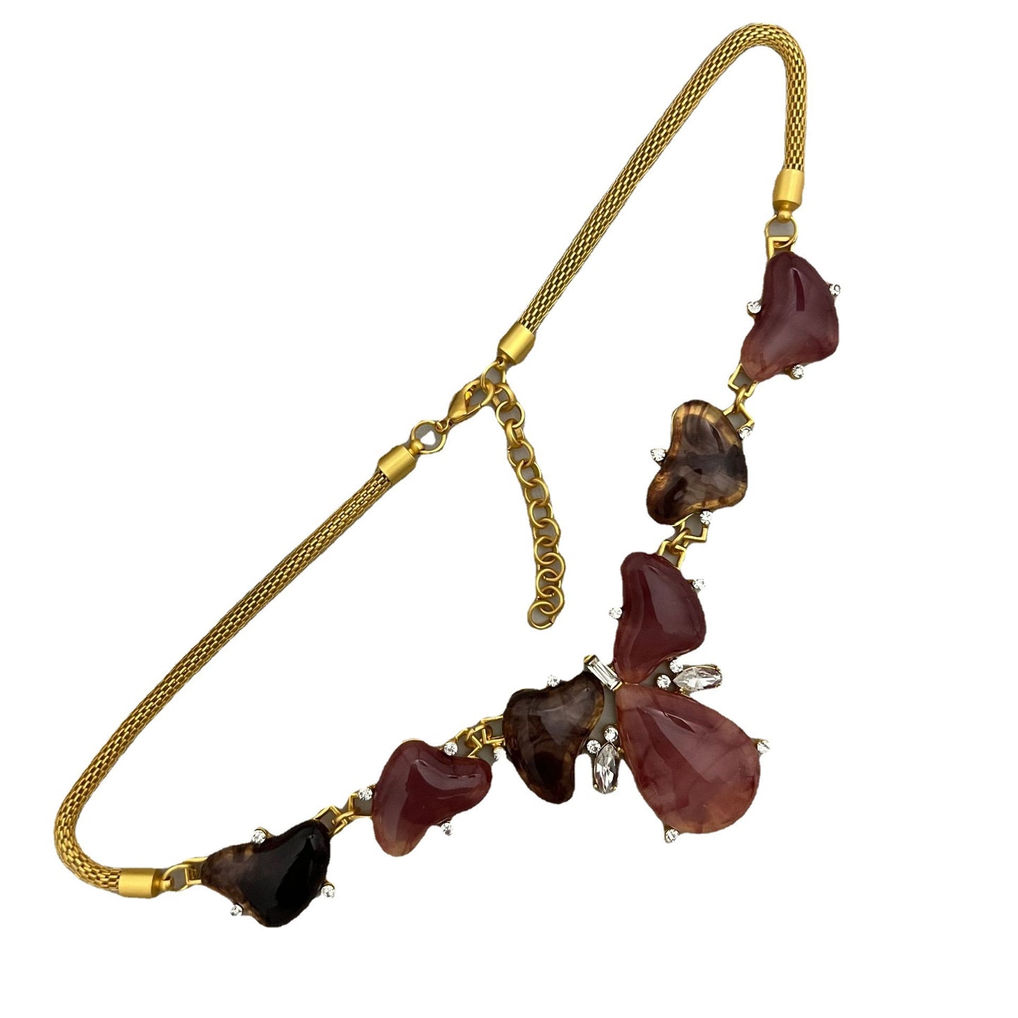 Crystal Diamond Pearl Gold Collar